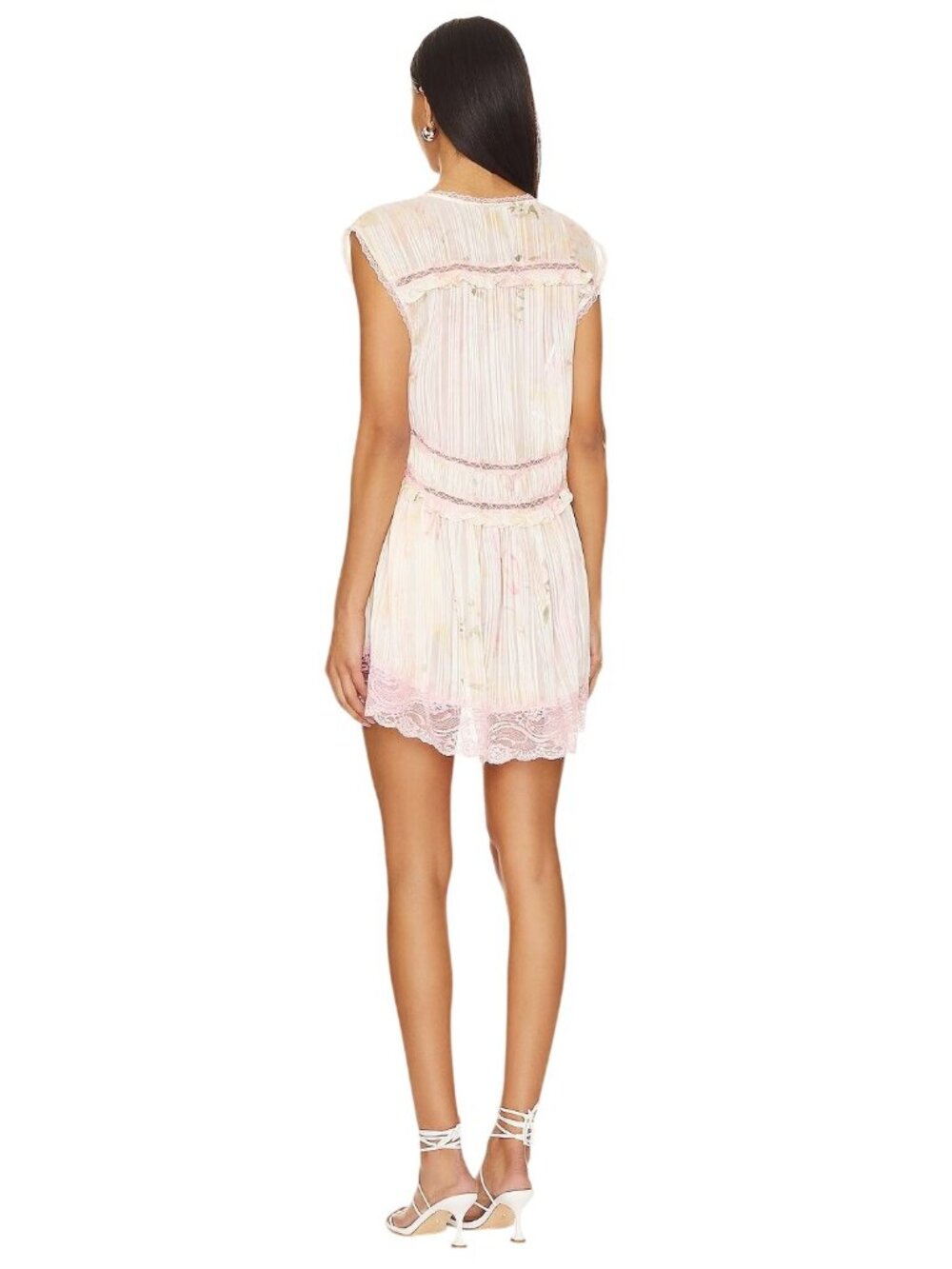 Free People Spring Fling Mini Dress in Tea Combo Medium New Womens Lace Boho - Picture 2 of 16